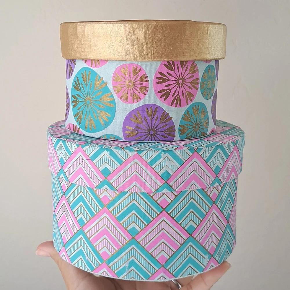 Cute Round Decorative Paper Storage Gift Box 6